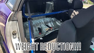 STRIPPING THE INTERIOR OF THE 3G ECLIPSE!!! WEIGHT REDUCTION FOR THE TRACK!