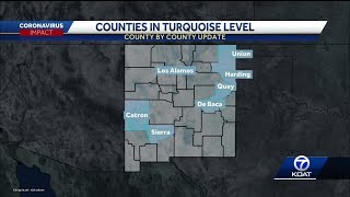 7 counties in turquoise level, 7 in green level in updated county map
