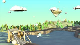 Mountain road/ Low poly world / 3D Animation / Houdini