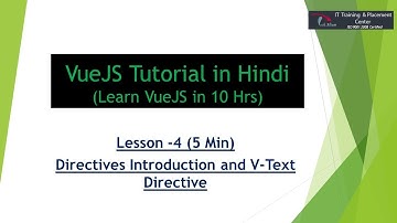 Vue JS Directives | v-text directive | VueJS Tutorial in Hindi | Lesson - 4
