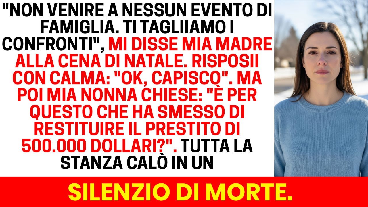 Ho appena tagliato il tacchino quando mia madre si è alzata e ha detto: “Non venire più a nessun evento di famiglia. Ti tagliamo fuori. Punto.” Ero seduto lì, con il vino ancora da versare,...
