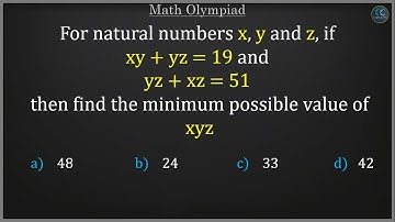 How to find the minimum value of xyz? | Math Olympiad Video | ClassClips