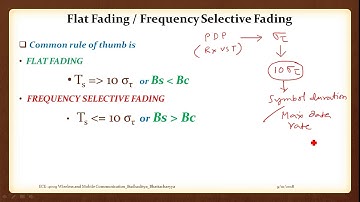 Lecture : 23 Rayleigh Fading Channel and Numericals on Channel Delay Spread