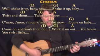 Video thumbnail of "Twist and Shout (The Beatles) Guitar Cover Lesson with Chords/Lyrics - D G A"