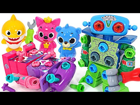 Pinkfong, baby shark Tool <strong>Play</strong>, Let&amp;#39;s fix the broken <strong>Robot</strong>~ | PinkyPopTOY