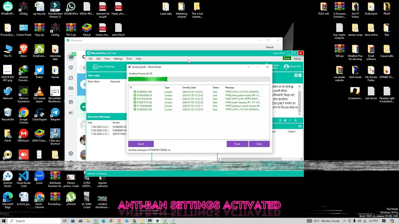 Cracked WhatB Plus 4.6.3 :  Ultimate WhatsApp Marketing Tool with Anti-Ban! Settings