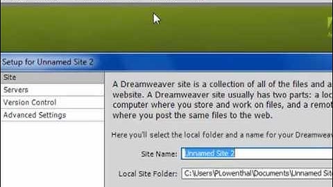 Site Definition & FTP in Dreamweaver