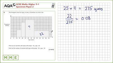 GCSE Maths AQA Higher Specimen Paper 2 - Q22 Histograms