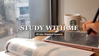 Study with me | 의대 4학년이랑 공부해요! (공부자극 명언🔥, 장작소리)