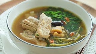 Watercress Soup Chinese Recipe with Pork Ribs  西洋菜排骨汤