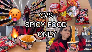 🇰🇷CVS RED SPICY FOOD CHALLENGE ONLY 🥵🌶️ clothes shopping in Downtown   street food🛍️
