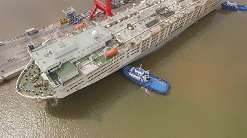 Một góc quay flycam lạ mắt trong sự kiện tàu Ocean Drover cập Cảng Quốc tế Long An