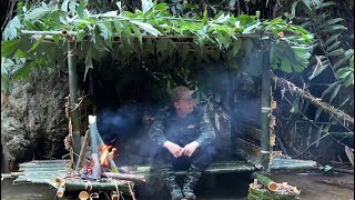 [Full]30 Days Solo Survival Camping in the rain- Building Survival Shelter, Fishing, Catch and Cook