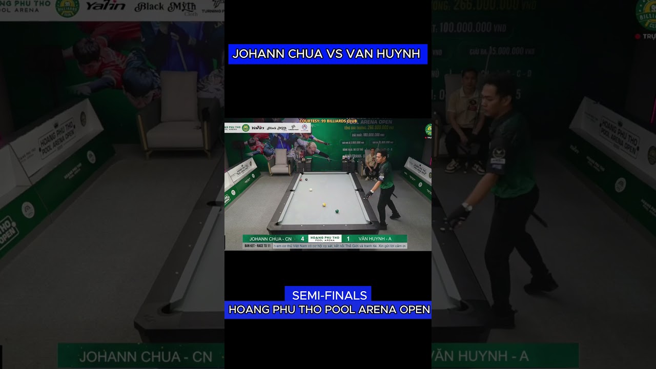 Image of video the JOHANN CHUA VS VAN HUYNH | SEMI-FINALS | HOANG PHU THO POOL ARENA OPEN #billiards #highlights 16