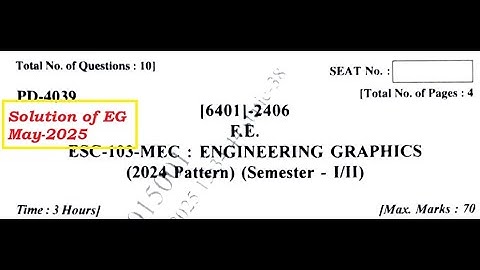 Solution of End sem Paper " Engineering Graphics"- May-2025.