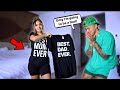 Surprising My Boyfriend With A "BEST DAD EVER" Shirt To See His Reaction... ** cute reaction **