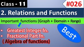 Greatest integer function ( gif ) | Fractional part Function | Algebra of Functions | Class 11 Maths