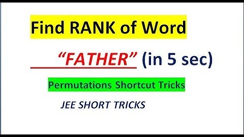 How to find RANK of Word in DICTIONARY | JEE Maths  Tricks