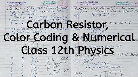 Colour Coding of Carbon Resistor, Numerical, Chapter 3, Current Electricity, Class 12 Physics