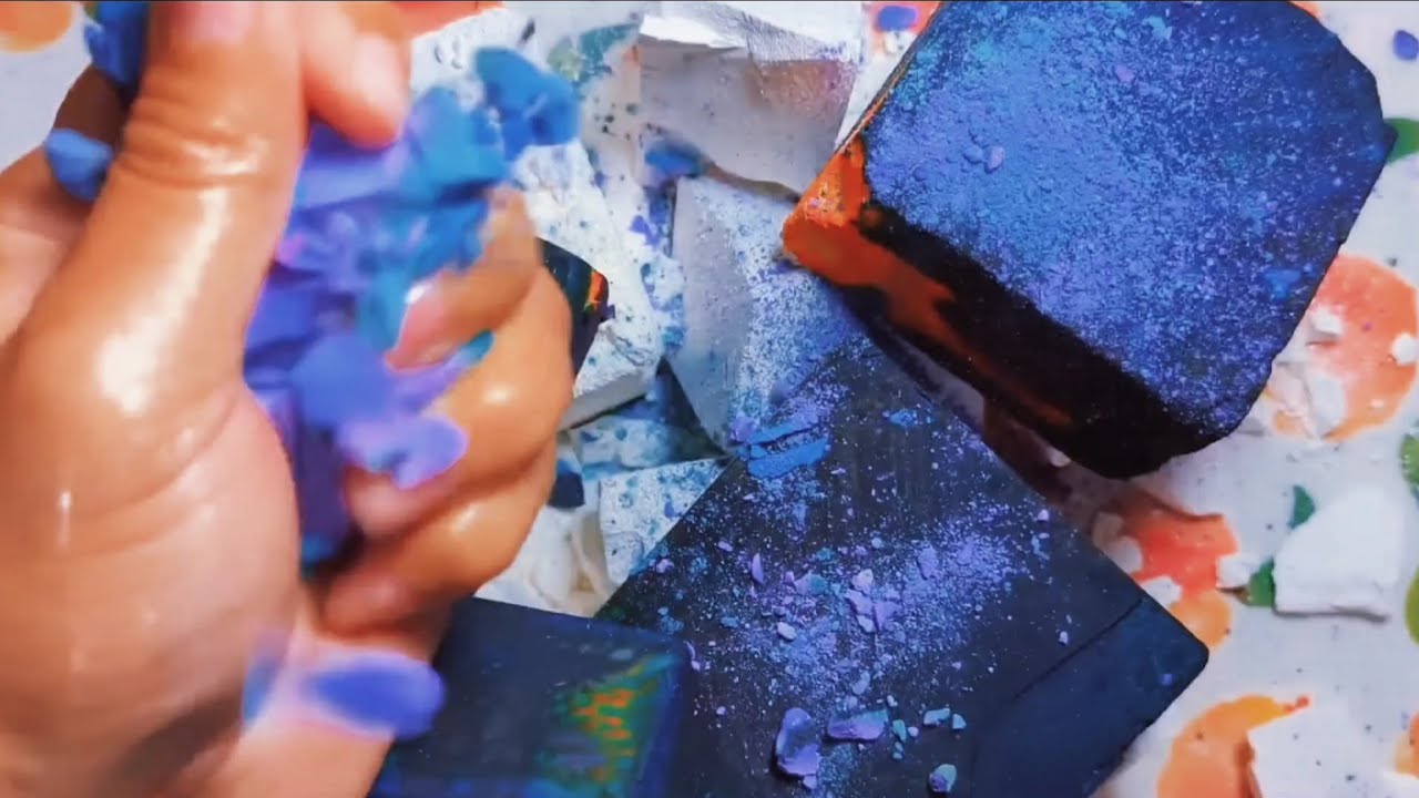 Deep Dyed gym chalk edit💙 |gymchalkasmr |satysfingvideo @APowderyMess ...