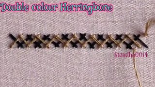 double colour Herringbone stitch, herringbone stitch family