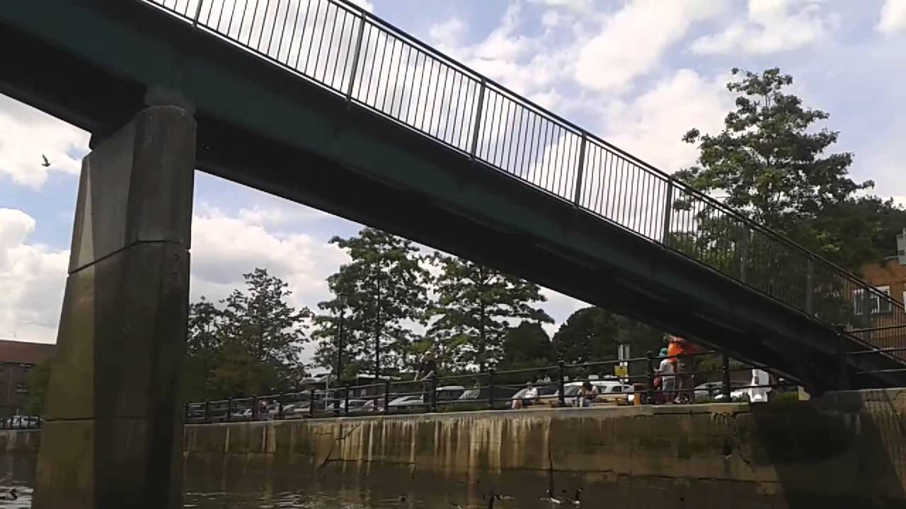 Ship ahoy rowing along Thames under Eel Pie bridge