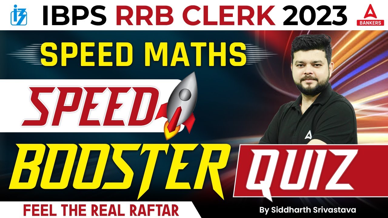 IBPS RRB CLERK 2023 | SPEED MATHS | SPEED BOOSTER QUIZ | IBPS RRB CLERK ...