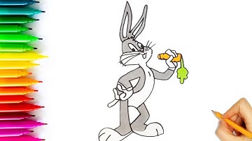 How To Draw Bugs Bunny Step by Step Drawing for Kids | Cartoon Drawing Tutorial | Kids Art Made Easy