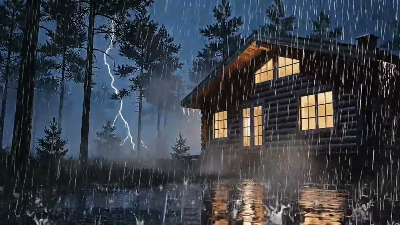 Rain Sound On Window with Thunder Sounds | Heavy Rain for Sleep, Study and Relaxation, Meditation