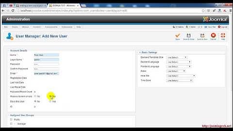 Video tutorial how to create new user in joomla 2 5