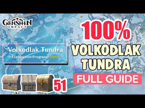 How to: Volkodlak Tundra 100% FULL Exploration ⭐ Snezhnayan ALL CHESTS【 Genshin Impact 】
