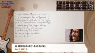 🎸 No Woman No Cry - Bob Marley Guitar Backing Track with chords and lyrics screenshot 4
