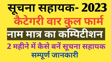 Suchna Sahayak Total Forms | Suchna sahayak 2023 | IA 2023 |Category Wise IA Total Forms | ExamDate