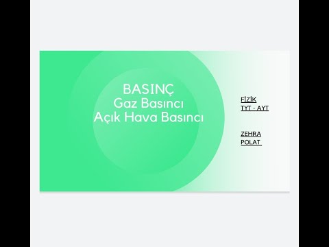 BASINÇ - GAZ BASINCI