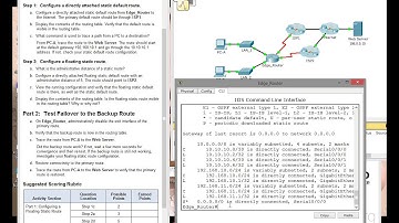 CCNA 2 Packet Tracer Activity 6.4.3.4 solution