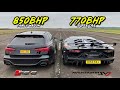 FAMILY CAR VS SUPER CAR 850BHP AUDI RS6 vs 770BHP AVENTADOR SVJ