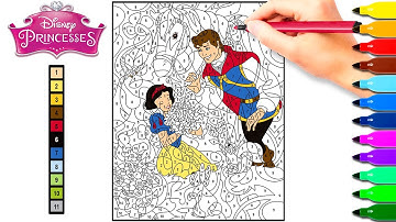 Color by Number Disney Princess Snow White and Prince