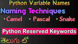 Python Variable Names and Naming Techniques Best Practices and Avoiding Reserved Keywords #python
