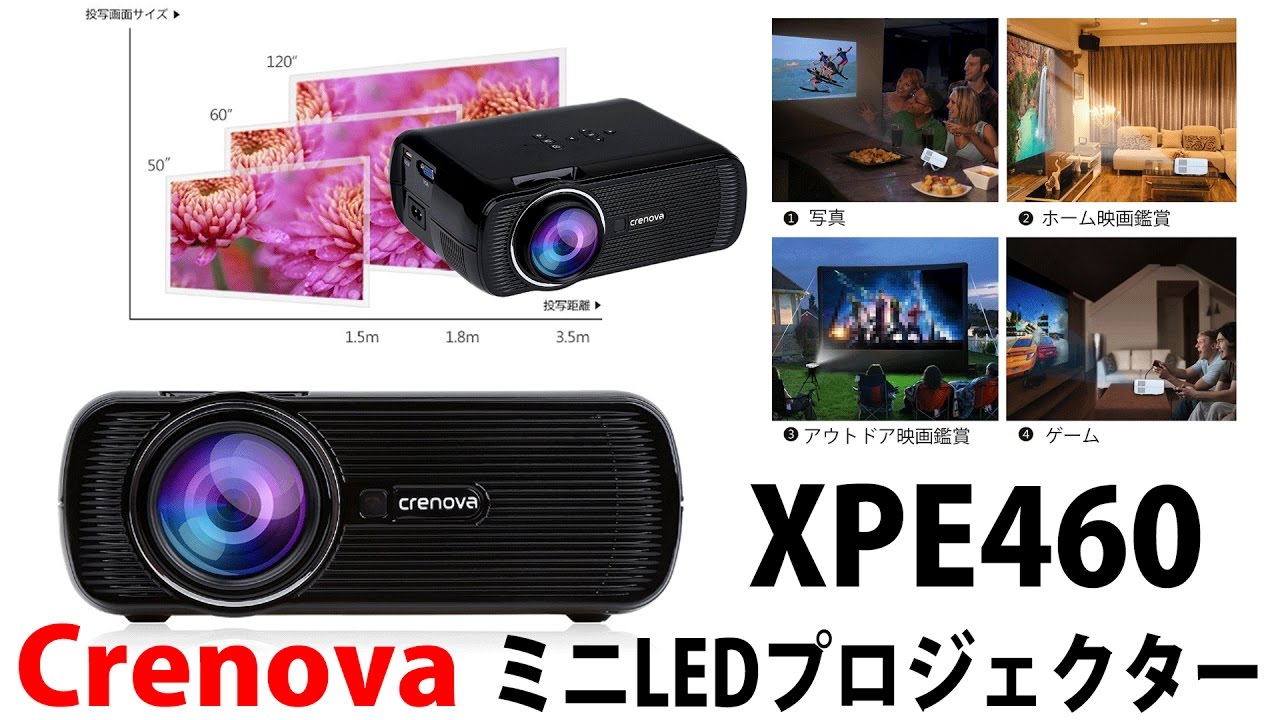 安価で小型・軽量なのに十分明るい！Crenova ミニLEDプロジェクター  