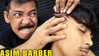 Unlimited Hair Cracking By Asim Barber | Head Massage & Spine Cracking | Loud Neck Cracking | ASMR