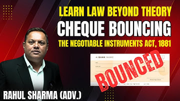 THE NEGOTIABLE INSTRUMENTS ACT, 1881 (Cheque Bouncing) by Rahul Sharma (Adv,) #NI-ACT-138/141