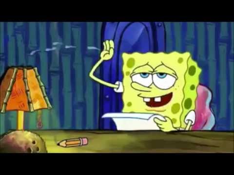 Spongebob writing an essay meme