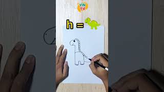 Belajar menggambar dinosaurus dari huruf "h" #shorts #short #belajarmenggambar #belajarmelukis