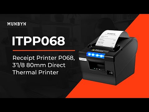 MUNBYN ITPP068 Receipt Printer P068, 3'1/8 80mm Direct Thermal Printer