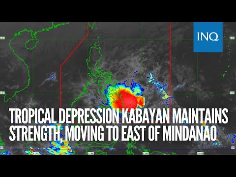 Tropical depression Kabayan maintains strength, moving to east of Mindanao