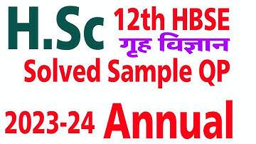 home science 12th pre board annual exams haryana board 2023-24 by Vijay Kumar
