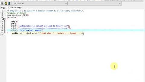 program in C to convert a decimal number to binary using recursion