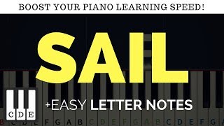 Video thumbnail of "SAIL 🎹 letter notes / sheet for piano 🎹"