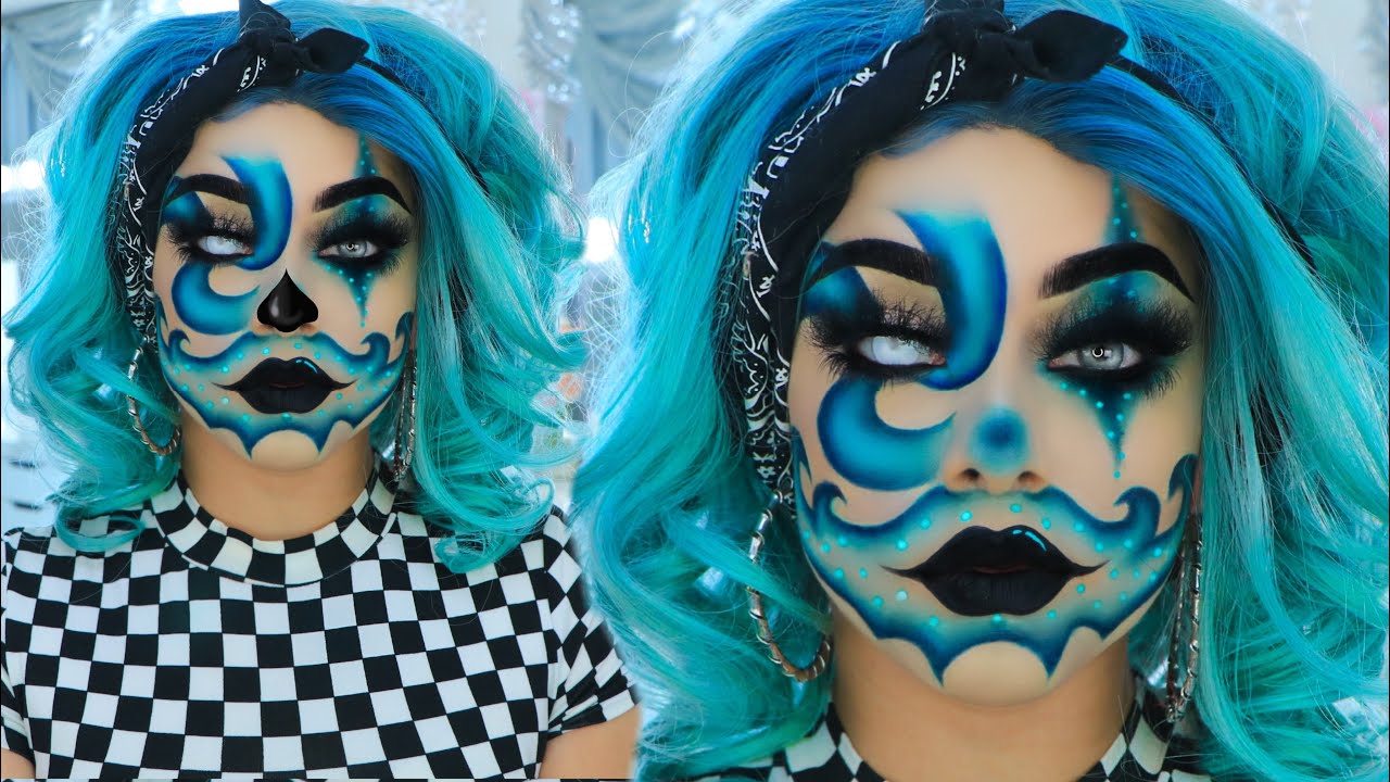 MAQUILLAJE DE HALLOWEEN: PAYASA GÁNSTER- CLOWN SKULL 💀