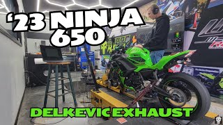 2023 Ninja 650 with Delkevic Exhaust PEAK Horsepower